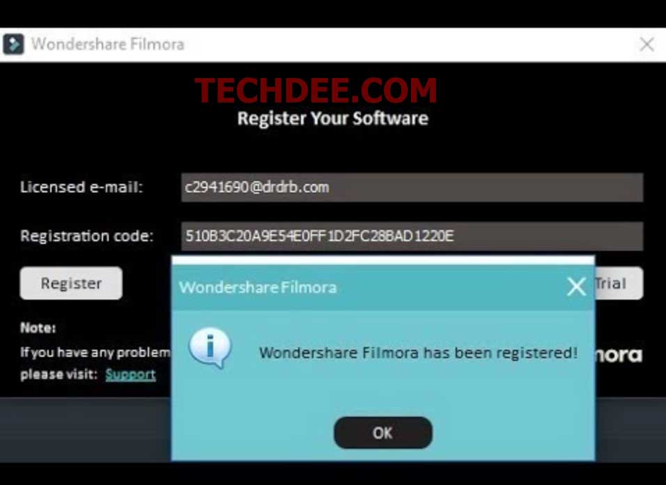 wondershare filmora licensed email and registration code