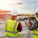 Drone operated by construction worker.