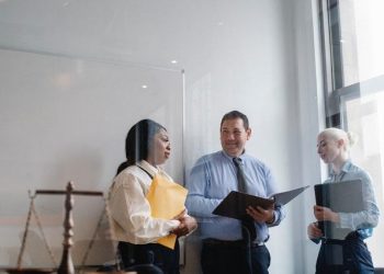Attorneys discussing about a case