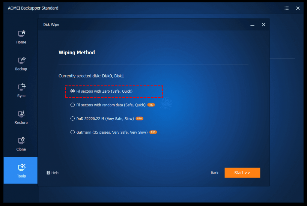 Zero Fill Hard Drive from Bootable USB