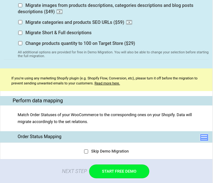 Perform Migration from WooCommerce to Shopify