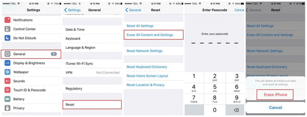remove all data from iphone 13