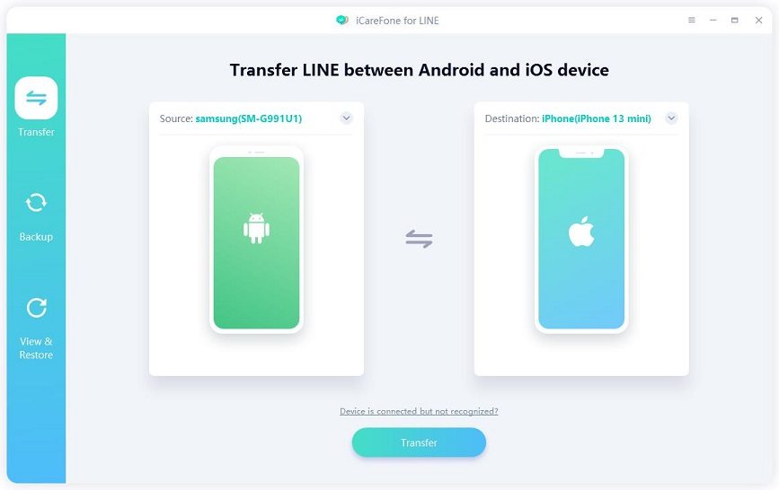 transfer LINE from Android to iPhone