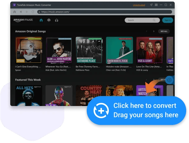 Embedded Web Player in TuneFab Amazon Music Converter