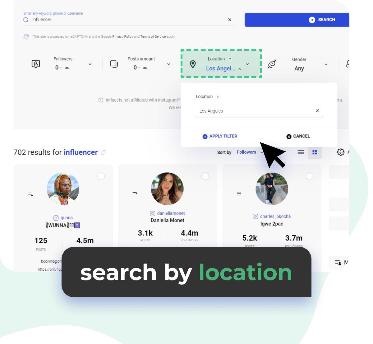 search by location in insta
