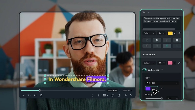 using wondershare filmora to create dynamic captions