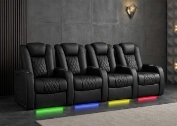 Weilianda 2025 Luxury Version 2.0 Four-Seat Reclining Theater Chairs | Zero Gravity & Multi-Color Lighting