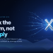 SourceX graphic split in two: a chat reply on one side and a system record on the other, meeting at a chrome X, titled Check the system, not the reply.